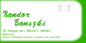 nandor banszki business card